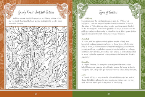 FOREST, FAIRIES, MUSHROOMS & GOBLINS STICKER, COLOR & ACTIVITY BOOK - CHARTWELL